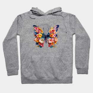 Petals in Flight: Enchanting Butterfly of Blooms Hoodie